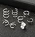 YOVORO 4 Pairs Stainless Steel Ear Cuff for Men Women Cartilage Clip On Earrings Non-Piercing Silver-tone