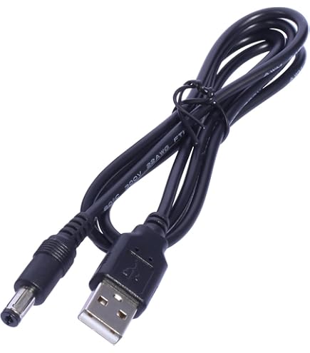 Lot de 4 cordons d'alimentation CC 5,5 mm x 2,5 mm vers USB C 15,2 cm, DC 5525 mâle vers prise USB de type C mâle 5 V 5 A pour lampe