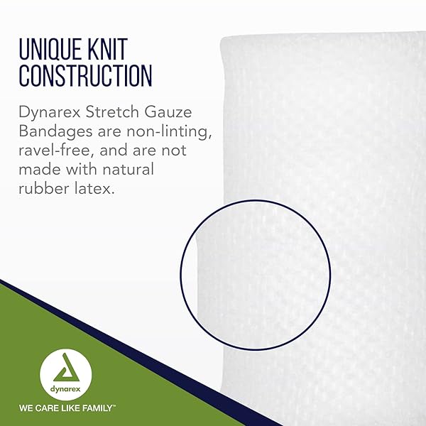 DYNAREX STRETCH GAUZE BANDAGES, 3″ X 4.1 YDS, NON-STERILE & LATEX-FREE, WOUND CARE IN MEDICAL AND HOME ENVIRONMENTS, 1 BOX OF 12 DYNAREX BANDAGES