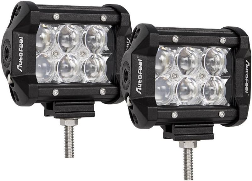 Led Light Bar, Autofeel 4 inch 36W Driving Lights Emergency Lights Fog Light Snow Lights Flashing Amber Light Spot Flood Off Road Lights for Pickup Truck Jeep ATV UTV Wrangler SUV Dodge Ram 4x4 Ford