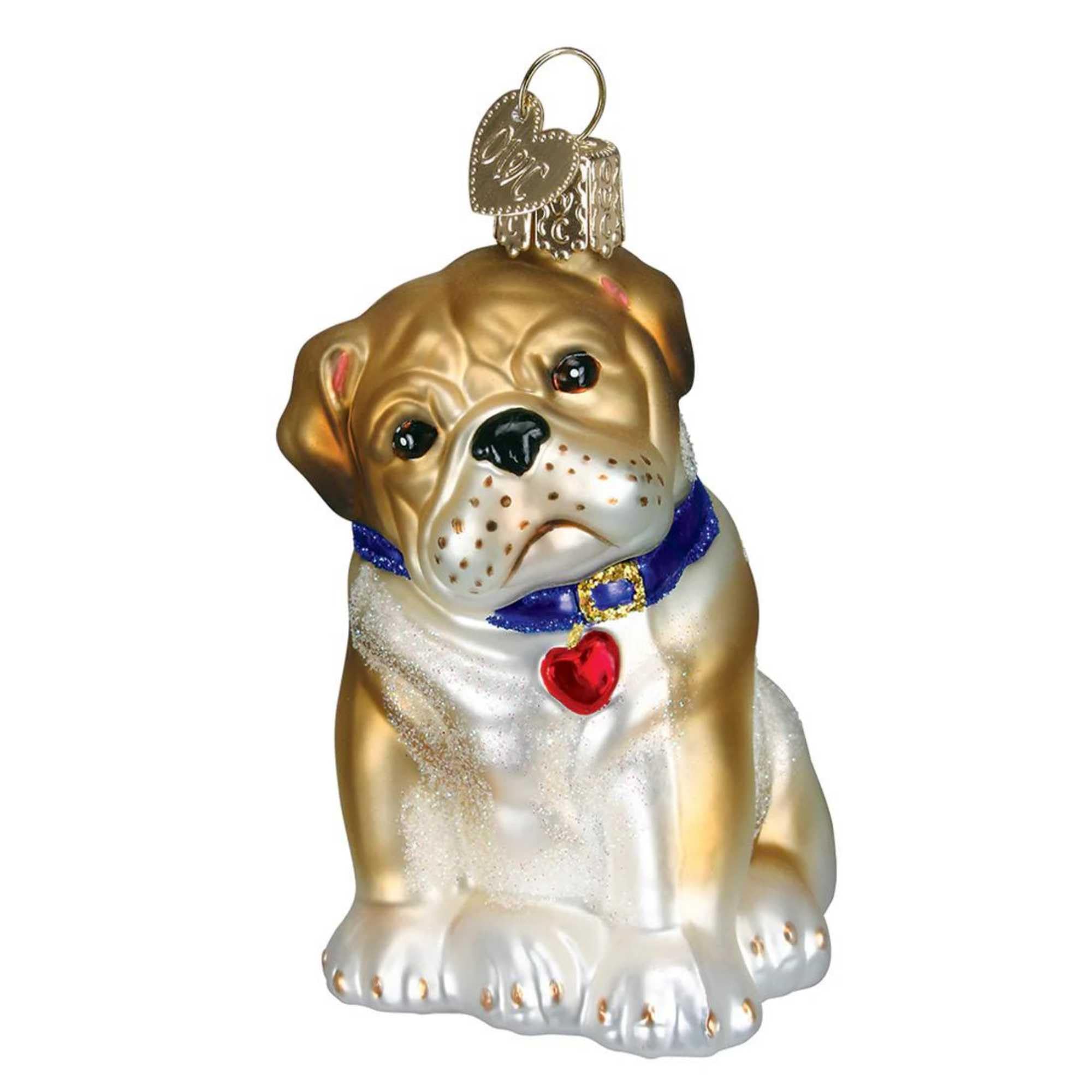 Old World Christmas Ornaments: Dog Collection Glass Blown Ornaments for Christmas Tree, Bull Pup — image 1