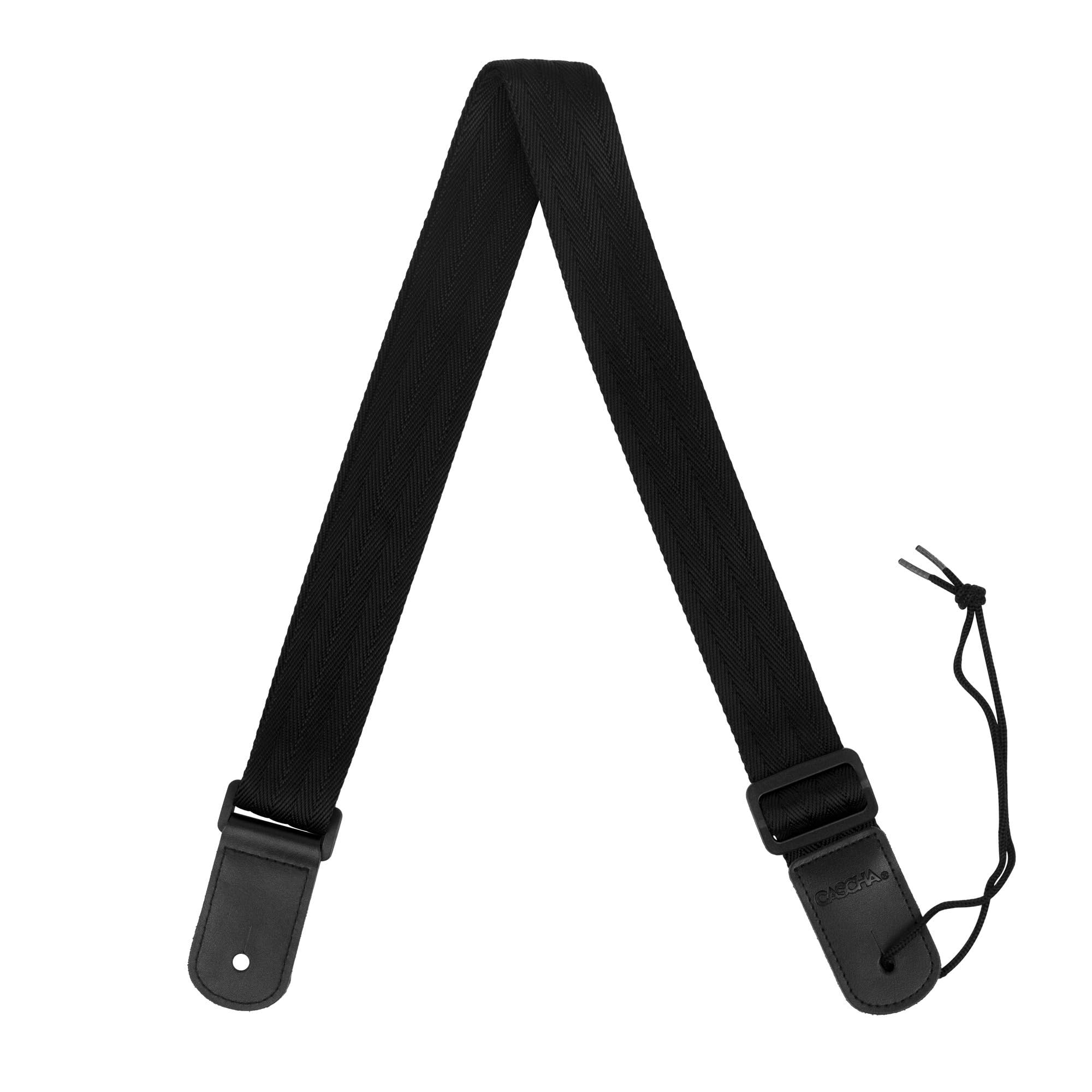 CASCHA Ukulele Strap adjustable I Length 76 cm to 139 cm individually adjustable I robust ukulele strap for children & adults I pleasant & comfortable to wear I Strap Ukulele Nylon Black