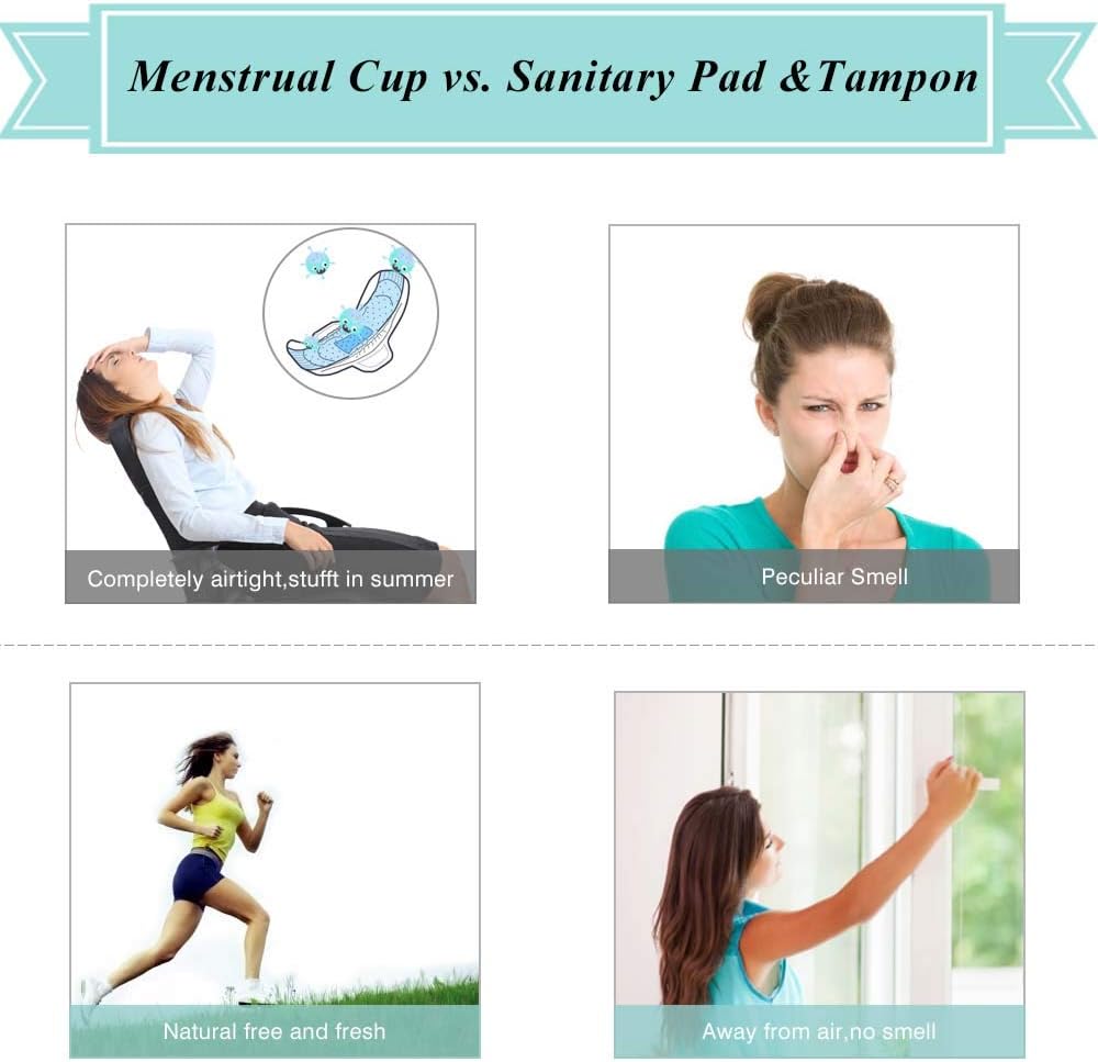 JDiction Menstrual Cup Authentic Original Cups Set of 2 Sizes with Bags and Cleaning Brush Economical Reusable Period Cup Feminine Alternative Protection for Cloth Sanitary Napkins for Menstruation: Health & Personal Care