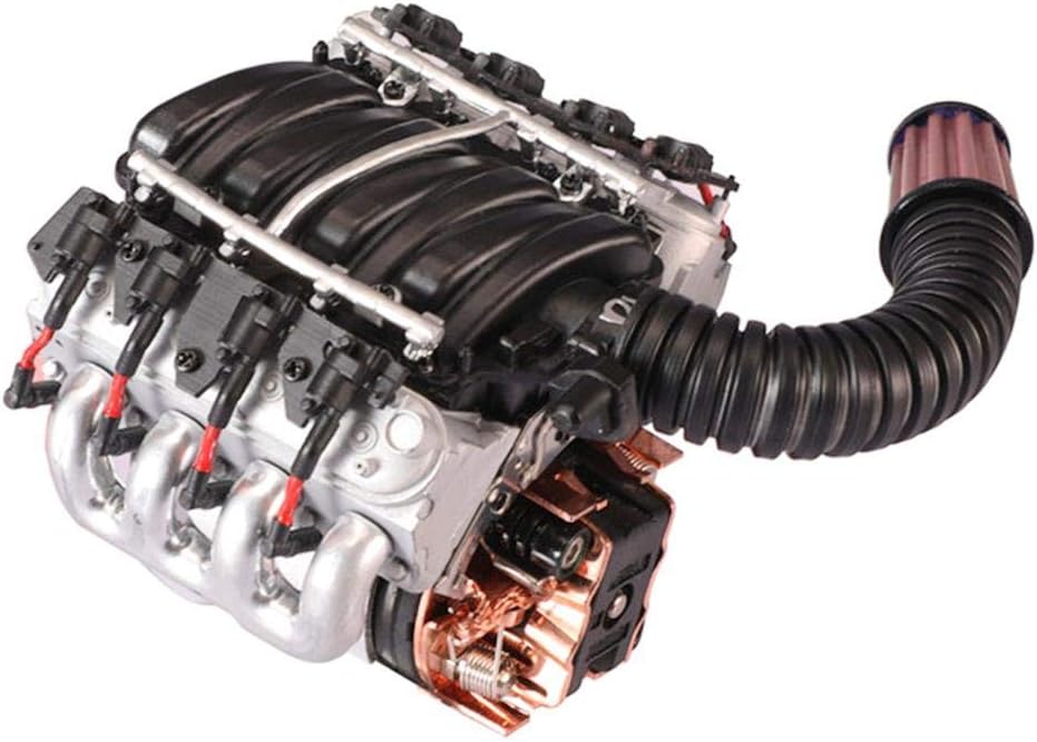 DIY Simulation V8 Engine With Cover Fan Radiator For Traxxas TRX-4 D90 D110 D130 SCX10