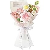 Piklado Handmade Crochet Rose Daisy as a Gift for Lover, Family,Friends. Crochet Bouquet, Crocheted Yarn Flowers, Artificial Flower Finished Bouquet