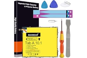 MAXBEAR 7800mAh 3.85V EB-BT585ABE Tablet Replacement Battery for Samsung Galaxy Tab A 10.1 2016 SM-T580(WiFi) SM-T585(3G 4G LTE &WiFi) SM-P580(WiFi) SM-P585 SM-T585C SM-T587 with Repair Tool Kit