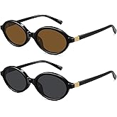WOWSUN Retro Oval Sunglasses Womens Trendy Sun Glasses Sunnies UV400 Protection