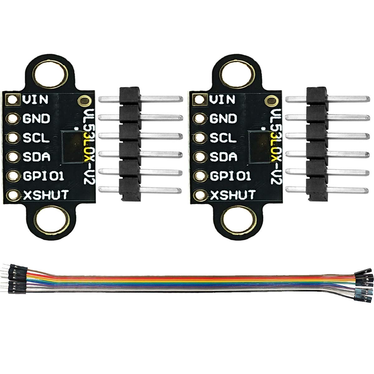 Youmile 2Pcs VL53L0X Ranging Sensor Time-of-Flight Laser Flight Distance Measurement Sensor Module 940nm GY-VL53L0XV2 I2C IIC 3.3V/5V