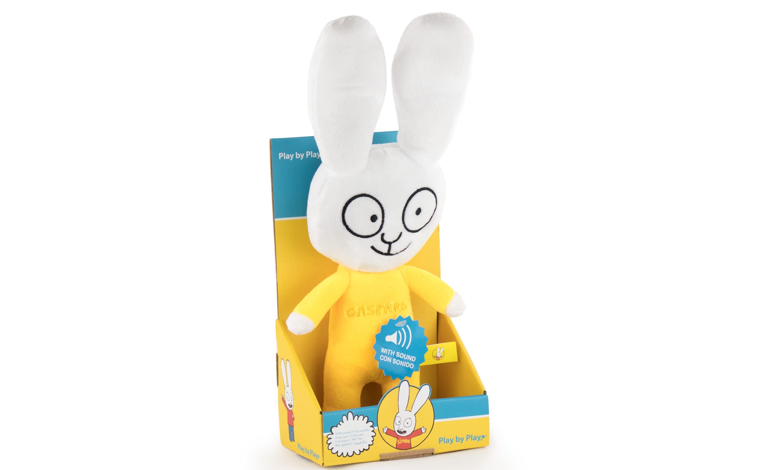 Simon - Simon and Gaspard Rabbit Plush with Spanish Sound - Super Soft Quality (32cm/12'59", Gaspard)