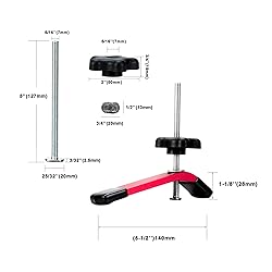 ZOKMOK 4pcs Red T-Track Clamps for Woodworking