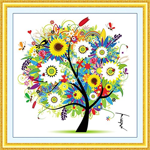 DIY Cross Stitch Kits Handmade Needlework Embroidery Kits Colorful Tree Home Decoration Summer Season