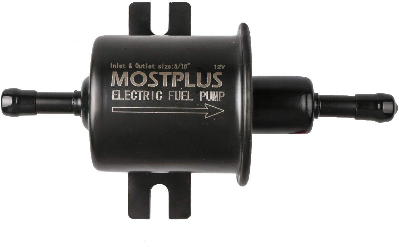 MOSTPLUS Universal Low Pressure Gas Diesel Inline Metal Solid Petrol 12V Heavy Duty Electric Fuel Pump Compatible with Motorcycle Carburetor ATV HEP-02A: Automotive
