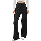 SEAFORM Women’s Wide Leg Knit Pants Drawstring Elastic Waist Casual Ribbed Trousers Loose Comfy Fall Winter Sweater Pants