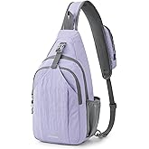 G4Free Sling Bag RFID Blocking Sling Backpack Crossbody Chest Bag Daypack for Hiking Travel (Taro Purple)