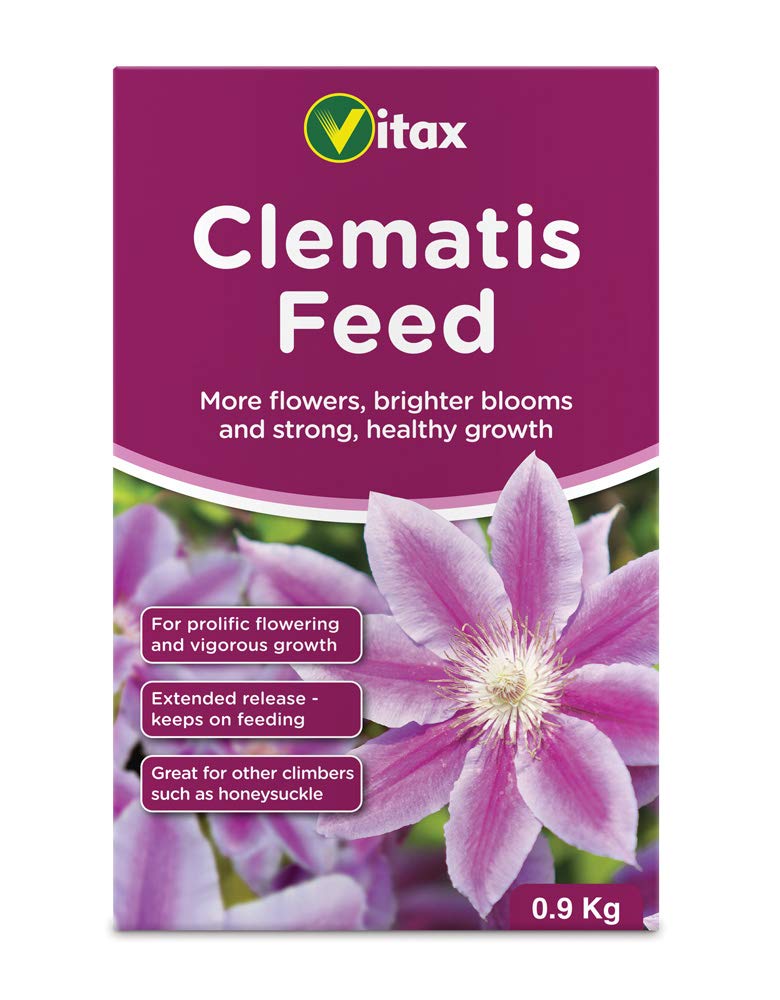 Vitax Clematis Feed, Boosts Growth & Flowering, Specially Tailored Nutrient Mix, Suitable For Clematis, Honeysuckle, Passion Flower And Other Climbers- 900G Box