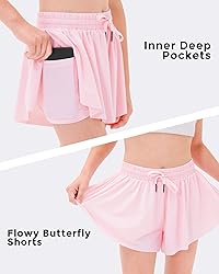 Stelle Girls Flowy Shorts with Pockets Athletic
