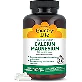 Country Life Target-Mins Calcium Magnesium Complex - 500mg Calcium, 250mg Magnesium, Gluten-Free Supplement for Bone Health