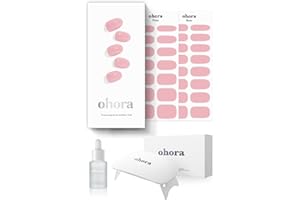 ohora Semi-Cured Gel Nail Strips Value Set (N Cream Pink Starter Kit) Includes Full Size Lamp and Mini Remover, Salon-Quality, Long Lasting, Easy to Apply & Remove