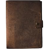 Modest Goods Refillable Leather Journal | Premium Lined A5 Notebook Cover | 200 Ruled Writing Pages | Card Holder Slot | Leather Bound Journals for Men & Women, Best Gift Travel Diary, Cool Planner