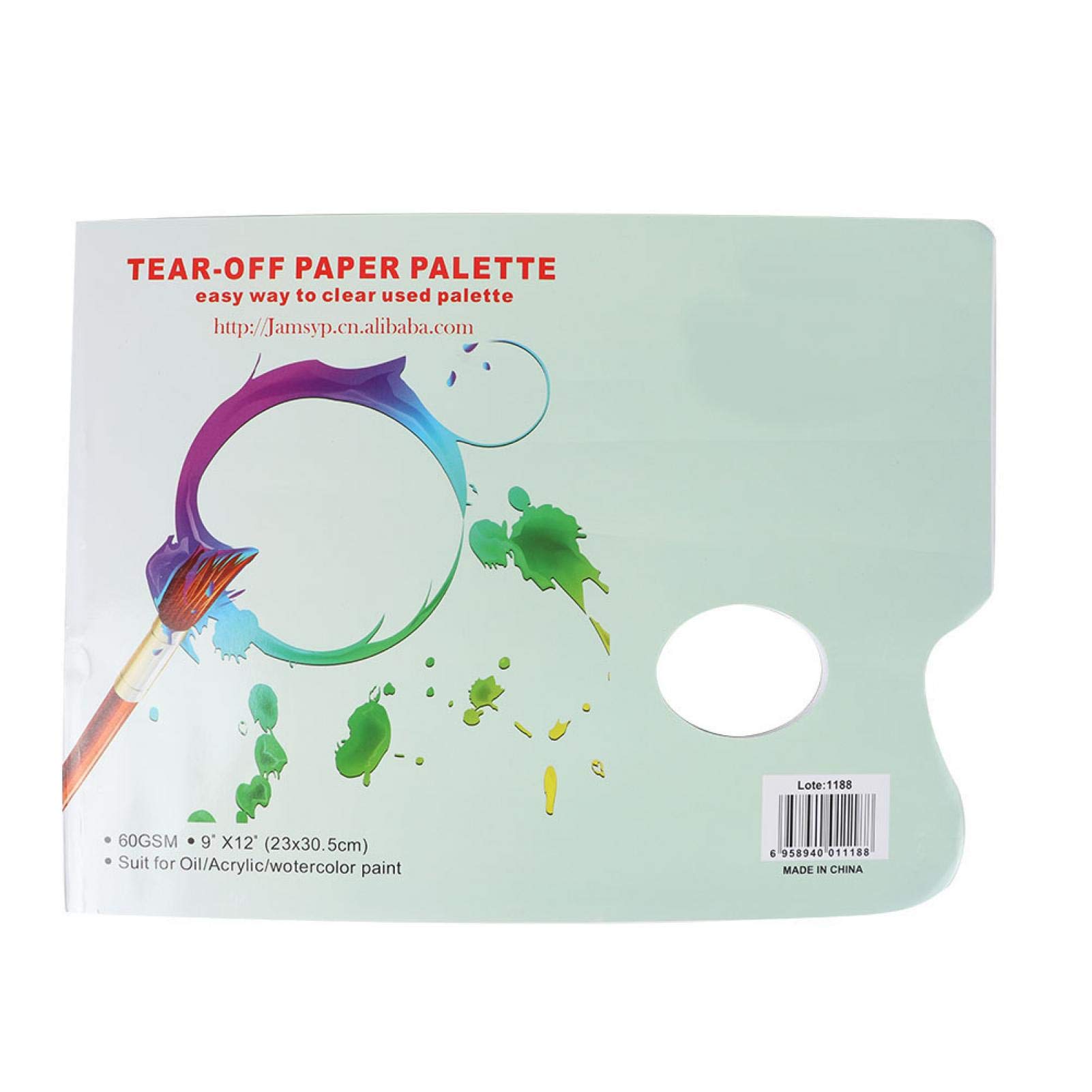 Tear off Palette 36 Sheets with Thumb Hole A4 Disposable Mixing Color Matching Paper Pad Sheets Oil Painting Pallet Pallete Art Greaseproof Artists Acrylic Papers for Watercolor Gouache Diy Art Craft