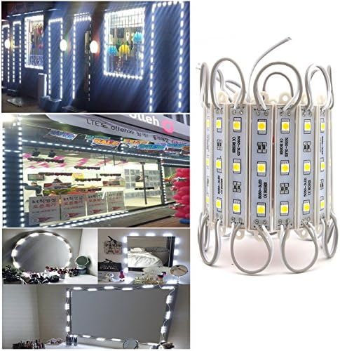 Storefront Lights, YZtree 5 Pack 3 Led 100PCS 5050 Super Bright 50 Feet LED Module Lights Waterproof Decorative Light with Tape Adhesive for Store Window Lighting and Advertising Signs