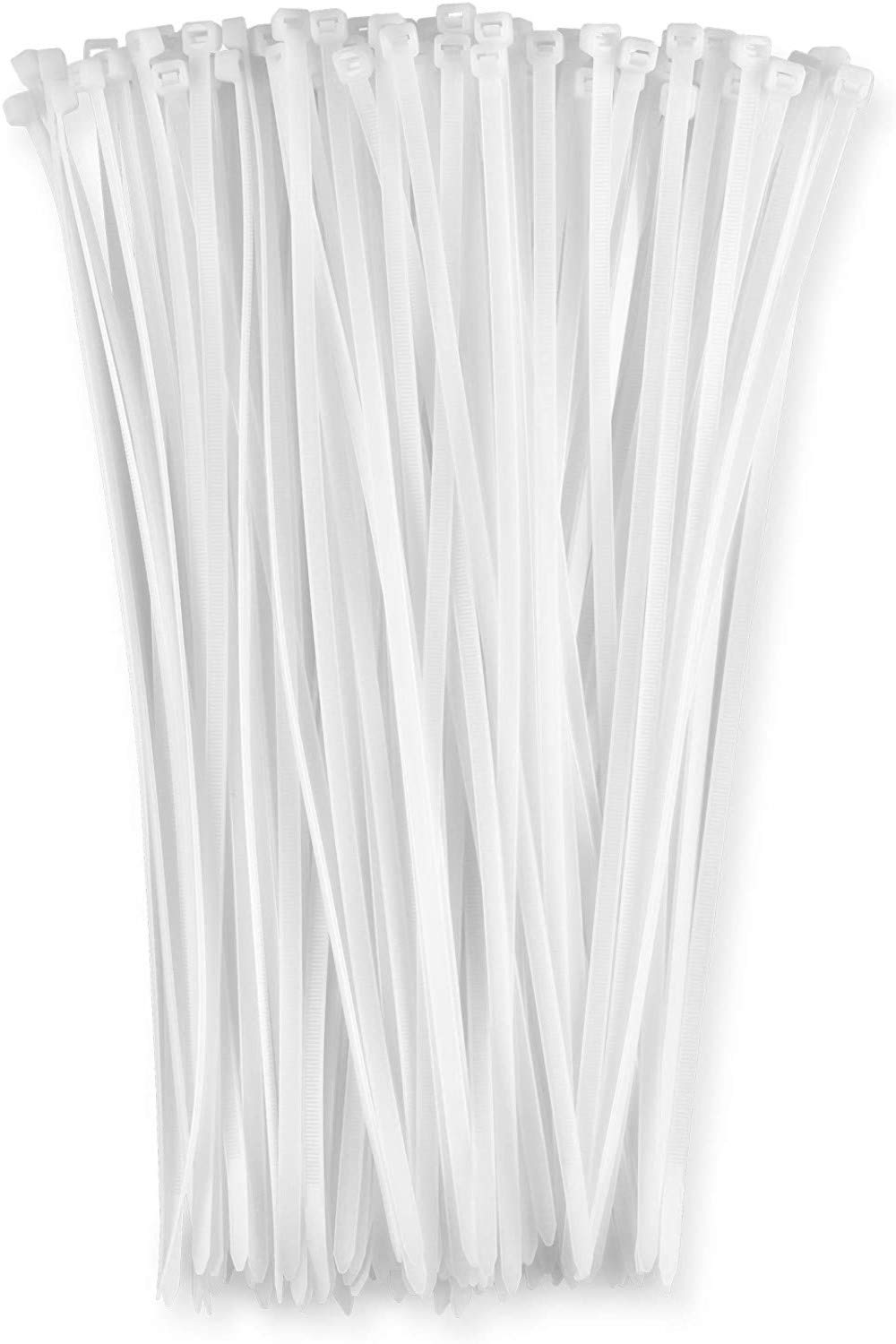 MroMax 150pcs Nylon Cable Ties 450mm x 4mm Self-Locking Nylon Tie Wraps for Organizing Wires Home Office Use White