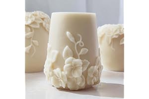 ESEENS Bottle Candle Molds Cylinder Flower Pillar Mold - Rose Flower - Resin Casting Silicone Molds for Home Decor & Candle Making Wave Spiral Mold