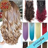 3-5 Days Delivery 8Pcs 18 Clips 17-26 Inch Curly Straight Full Head Clip in on Hair Extensions Hairpiece 27colors