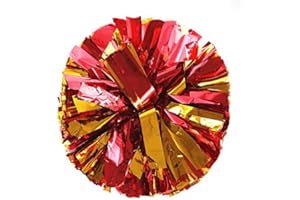 PUZINE 2pack/4pack 13" Cheerleading Metallic Foil & Plastic Ring Pom Poms Cheerleading Poms 100g