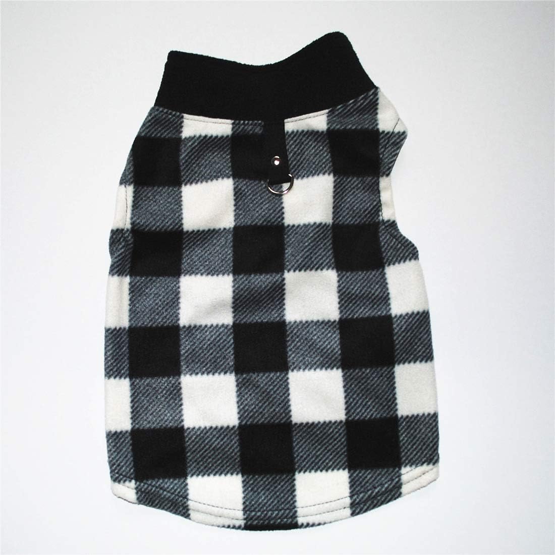 Dog Sweater, Soft Fleece Vest with Leash Ring Pullover Jacket Winter Pet Dog Clothes for Puppy Small Dogs Cat Teddy Chihuahua Yorkshire for Christmas (M, Black White)
