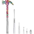 YOUMI 6 in 1 Multifunctional Floral Hammer & Screwdriver Tool Set Claw Hammer with Slotted/Flat Head Phillips Screwdriver Nail Puller Best Christmas Thanksgiving Halloween Gift for Her(Pink)