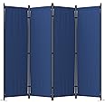 GOJOOASIS Room Dividers Folding Privacy Screens 4 Panel Partition (Blue)