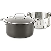 All-Clad Essentials Steam, Poach & Stew Pot, 6-Quart, Grey