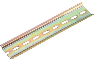 MECCANIXITY 1 Pcs DIN Rail Slotted Iron Mounting Guide 6"(150mm) Long 35mm Wide 6.5mm High Bronze Tone