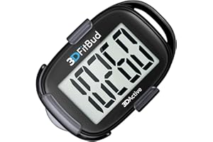 3DFitBud Simple Step Counter Walking 3D Pedometer by 3DActive with Clip, Lanyard Accurate Fitness Tracker for Men, Women & El