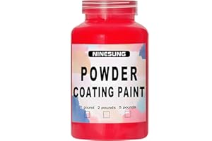 ninesung Powder Coating Paint for Metal Surfaces | Car Paint | Building Materials | Powder Paint for Steel Structures, Factories, Buildings, Playgrounds, Gardens (Red, 4 Ounce)