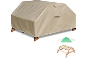 YANGSHILEI Kids Picnic Table Cover Fit Kids 3-in-1 Sand & Water Activity Table,with Umbrella Kids Picnic Table Cover,Waterproof Dust Proof Anti-UV Outdoors Kids Table Cover