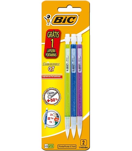 BIC 0,7mm 'For Her' Bleistift Mit Blumenprägung – Weicher, Konturierter Griff | Mit 2 Minen