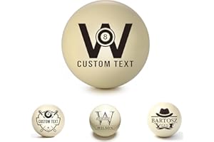 Personalized Billiard Ball – Custom Engraved Pool Ball with 35 Design Options, Resin Cue Ball with Custom Text, Monogram, Log