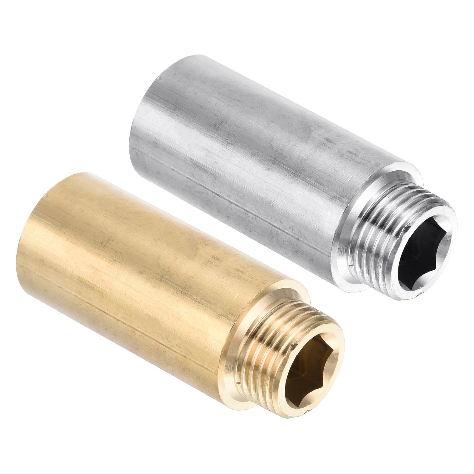 PATIKIL Shower Head Extension Arm, 1 Set Copper G1/2 Male to Female Thread 61mm Length Pipe Fitting Shower Head Extender