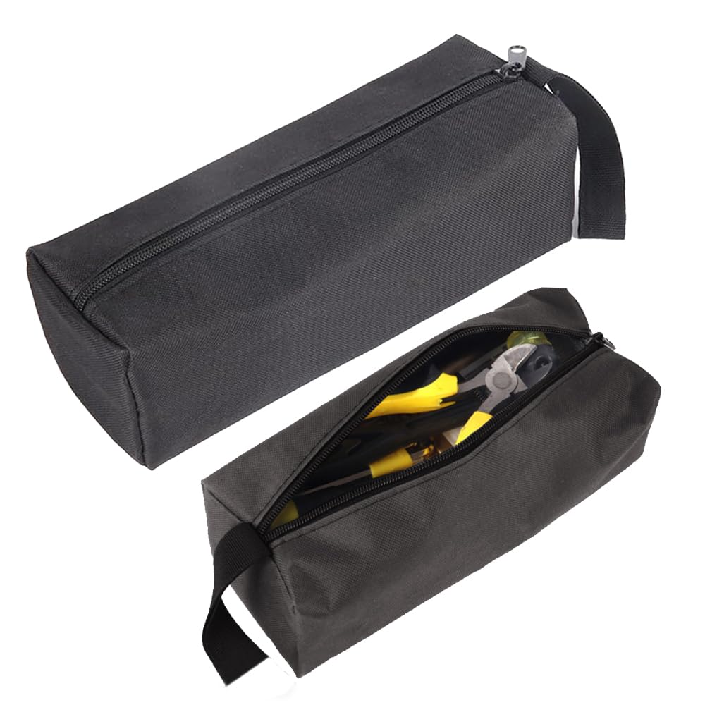 SZBRSKJ 工具入れ ポーチ 小型 工具バッグ 2セット ツールバッグ 作業工具バック ドライバー 収納ケース バイク工具バッグ 持ち手付き 多機能 車載工具入れ 大容量 収納 整理 小物入れ 耐久性 (ブラック) [並行輸入品] の商品画像