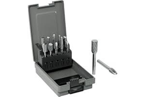 REKCKRUL 10 Pcs Tungsten Carbide Rotary Burr Bits Set, Double Cut Carbide Burr with 1/4" Shank for Metal, Wood, and Steel – Durable Die Grinder Accessory for Deburring, Engraving & Polishing