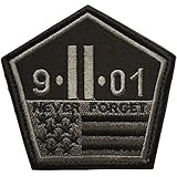 SpaceAuto Never Forget The September 11 Attacks The Pentagon 9/11 Nation Tactical Morale Desert Badge Hook & Loop Embroidery Patch 3.42
