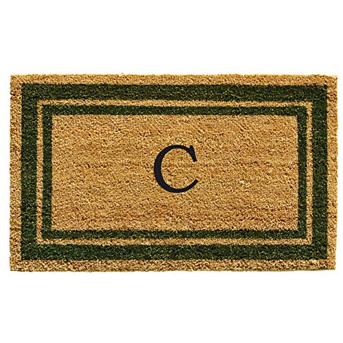 Calloway Mills 153041830C Sage Green Border 18" x 30" Monogram Doormat, (Letter…