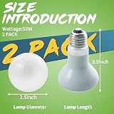 LUCKY HERP Reptile Heat Lamp Bulb 2 Pack 50W E27 Basking Light view 4
