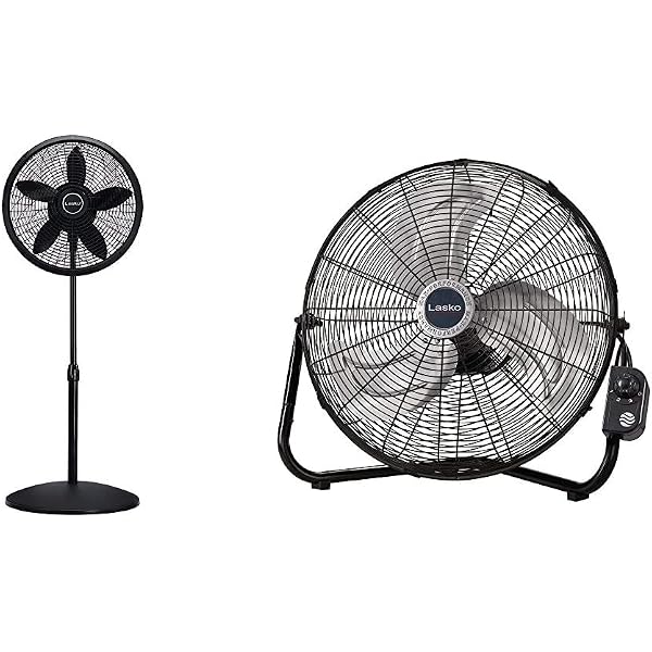 Amazon.com: Lasko Elegance u0026 Performance Pedestal Fan, 18 Inch, Black 1827  and High Velocity Floor Fan with Wall mount Option, 3 Powerful Speeds,  Pivoting Fan Head for Home, Garage, Attic, 20, Black,