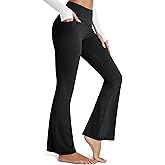 MAGCOMSEN Women's Yoga Pants High Waisted Flare Leggings with Pockets Tummy Control Workout Casual Bell Bottom Pants