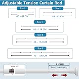 WELDUN Extendable Shower Curtain Rod 48-190CM No Drill Telescopic view 4