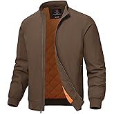 TBMPOY Men's Winter Lightweight Bomber Jackets Water Resistant Fall Casual Windbreakers Quilted Full Zip Windproof Work Coats