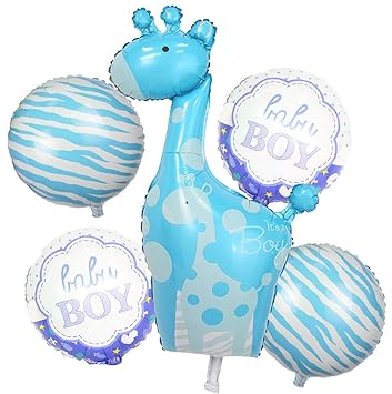 Buy Amfin Pack Of 5 Giraffe Shape Baby Shower Foil Balloons